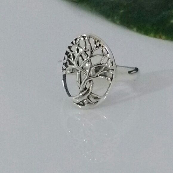 Tree of Life Sterling Silver Ring Size 6 - Picture 1 of 3